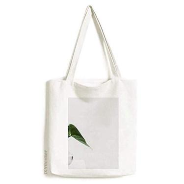 Imagem de Simpol Green Leaf Plant Nature Photo Tote Bolsa de compras casual bolsa de compras