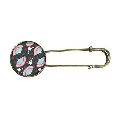 Imagem de Broche de metal retrô Blue Pink Fans Japan Spots