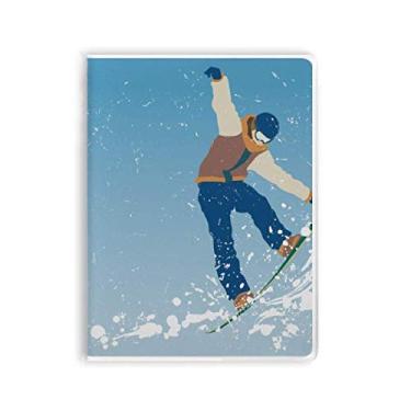 Imagem de Caderno de ilustração para esportes de inverno, esqui, salto, capa de chiclete, diário de capa macia