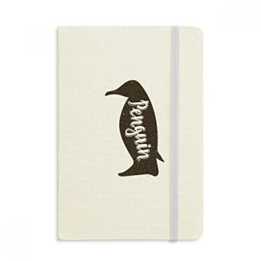 Imagem de Caderno de animais em preto e branco com estampa de pinguim, capa dura em tecido