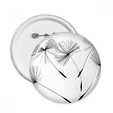 Imagem de Broche redondo, preto, cinza, branco, dente-de-leão, emblema, botão, decoração, presente, 5 peças