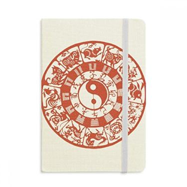 Imagem de Caderno chinês com diagramas do zodíaco de Yin-yang oficial, tecido rígido, capa dura, diário clássico