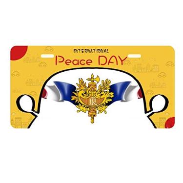 Imagem de DIYthinker Bandeira da França com emblema nacional para placa de carro Decoração Dia da Paz