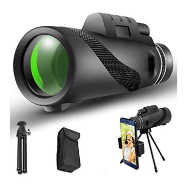Imagem de Telescópio monocular, telescópio portátil de alta definição com zoom de 40X60 para adultos, com suporte e tripé, prismas BAK4 para observação de pássaros, caminhadas, caminhadas