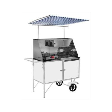 Imagem de Carrinho Cachorro Quente e Lanche com Toldo e Rodas Maciças Cefaz