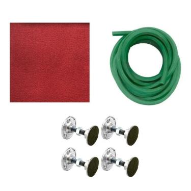 Imagem de Kit 2,3m Tecido Lã Vinho +6m Borracha L + Pé Nivelador Bilha