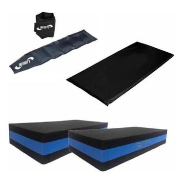 Imagem de Kit Funcional Em Casa Colchonete + Caneleira 5 Kg + 2 Steps