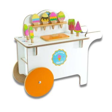 Imagem de Andador Carrinho de Sorvete em Madeira