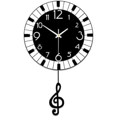 Imagem de Relógio De Parede De Pêndulo, Relógio De Parede Digital, Relógio De Quarto Moderno, Nota Musical, Pêndulo, Simplicidade, Silêncio, Pêndulo, Relógios De Parede, Relógios Silenciosos, Conciso, Decor