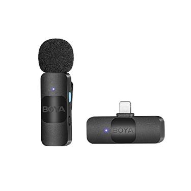Imagem de Microfone de lapela sem fio BOYA by-V1 para iPhone iPad, microfone Lightning certificado pela MFI para gravação de podcast de vídeo
