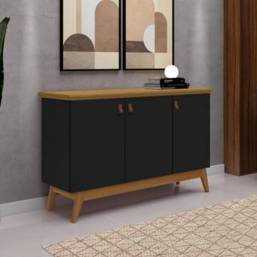 Imagem de Balcão Buffet 3 Portas Absolut JeA Móveis - Preto/Nature
