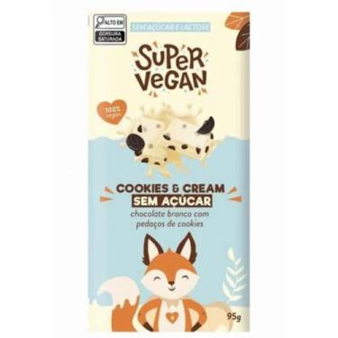 Imagem de Barra De Chocolate Cookies'n'cream Sem Açúcar - 95G - Super Vegan
