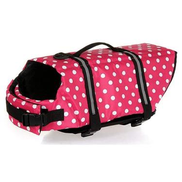 Imagem de Colete salva-vidas para cães, ajustável, salva-vidas, roupa de banho, colete refletor de segurança com alça