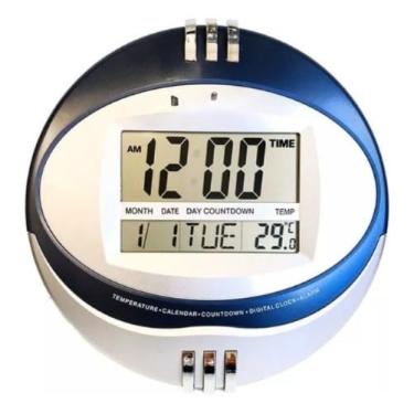 Imagem de Relógio de Parede Digital com Termômetro e Despertador - Números Grandes e Visíveis ®MaiXpro