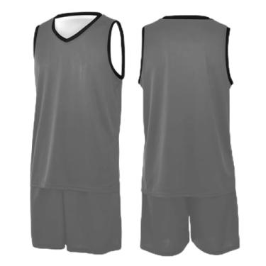 Imagem de CHIFIGNO Camiseta de treino de basquete com escamas de sereia azul-petróleo, camiseta de basquete juvenil PP-3GG, Cinza claro, 3G