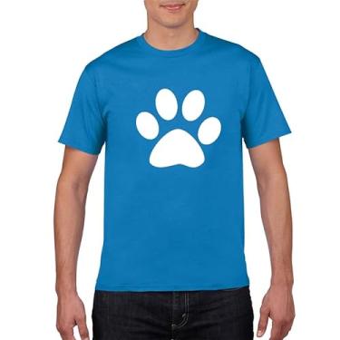 Imagem de BAFlo Camiseta unissex com estampa de pegada de urso fofa com manga curta, Safira azul, G