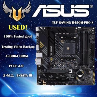 Imagem de ASUS-TUF Gaming B450M PRO S  DDR4  4400MHz  128G M.2  HDMI 2.0B  Tipo C  USB 3.1  Desktop AM4 CPU
