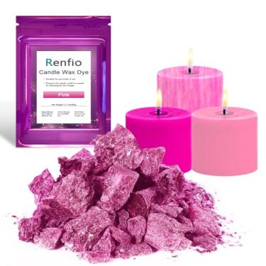 Imagem de Renfio Tinta para vela – 60 g rosa, corante de cera altamente concentrado para cera de soja, blocos a granel, corantes para colorir, chips, kit de fabricação de velas