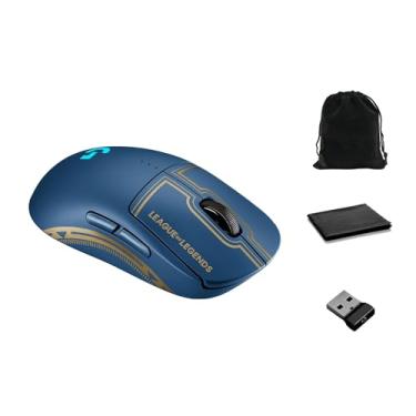 Imagem de Mouse para jogos sem fio Logitech G Pro – Pacote com bolsa, edição League of Legends – Sensor Hero 25K, velocidade da luz, botões programáveis, Lightsync RGB, projetado para jogadores de League of