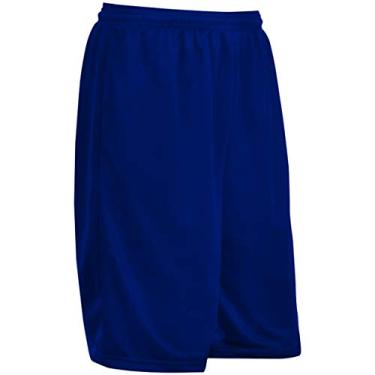 Imagem de CHAMPRO Bermuda de micromalha unissex de poliéster para adultos com forro, costura interna de 22,86 cm, Azul marino, X-Small
