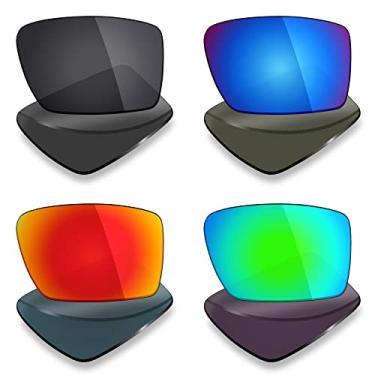 Imagem de Mryok 4 pares de lentes polarizadas de reposição para óculos de sol Costa Del Mar Fantail Pro - preto furtivo/vermelho fogo/azul gelo/verde esmeralda