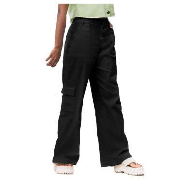 Imagem de Calça Feminina Lilimon Jeans Wide Leg Preta - 74190-Feminino