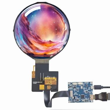 Imagem de FanyiTek Tela LCD redonda IPS MIPI de 5 polegadas 1080 x 1080 350 nit e placa controladora de 50 pinos, porta de alimentação micro USB