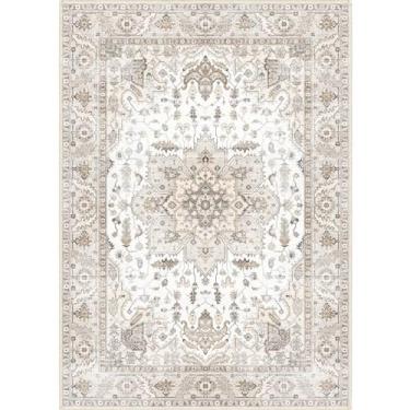 Imagem de Fortsea Tapete Persa Marrom 15x21 cm, Estampa Envelhecida, Antiderrapante, Lavável, Sala de Estar, Quarto