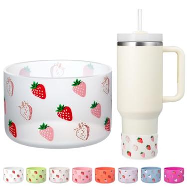 Imagem de Onlymory Botas de silicone para Stanley Cup 40 30 567 g, bota inferior protetora para copo Stanley IceFlow, protetor de capa de manga para Hydroflask Garrafa esportiva de 340 a 680 g Acessórios para