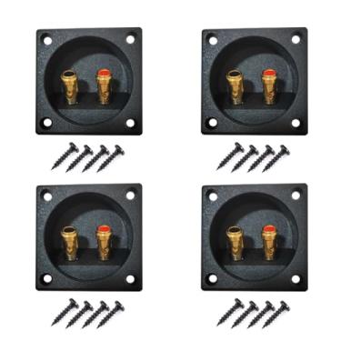 Imagem de XYRSTOLR 4 peças caixa de alto-falante bidirecional copo terminal com plugues banana caixa subwoofer caixa de alto-falante terminal para alto-falante estéreo de carro doméstico DIY e subwoofer