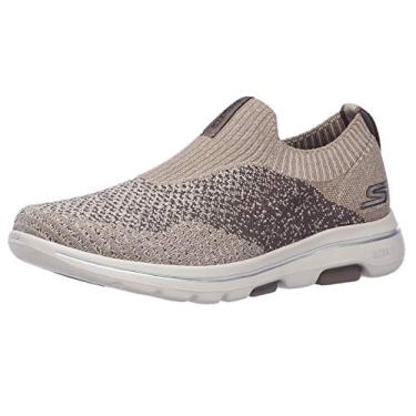 Imagem de Skechers Gowalk 5 – Tênis masculino esportivo sem cadarço casual para caminhada, cáqui, tamanho 40, Caqui, 39