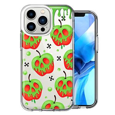 Imagem de Capa protetora para Apple iPhone 13 Pro à prova de choque, híbrida, rígida, macia, camada dupla, antiamarelamento - Halloween veneno crânios de maçã design assustador de contos de fadas