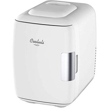 Imagem de Cooluli Mini geladeira para quarto - carro, mesa de escritório e dormitório - refrigerador e aquecedor elétrico portátil de 4L/6 latas para alimentos, bebidas, beleza e maquiagem - 12 V CA/CC e opção