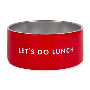 Imagem de kate spade new york Prato de cachorro para comida e água, tigela de aço inoxidável com base antiderrapante, capacidade para 4 xícaras (946 ml)