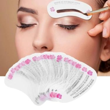 Imagem de 24 PCS Eyebrow Shaping Stencils, Kalolary Eyebrow Grooming Stencil Kit Shaping Templates DIY Tools