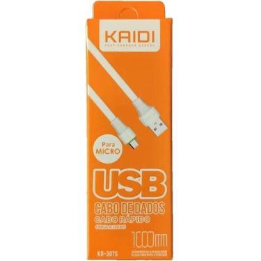 Imagem de Kd-307s Cabo Usb Micro V8 2.1a 1m Kaidi, Branco