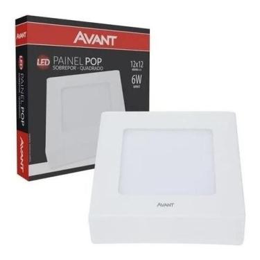Imagem de 8 Plafon Sobrepor Quadrado Led 6w 12x12cm Branco Frio 6500k - Avant, S