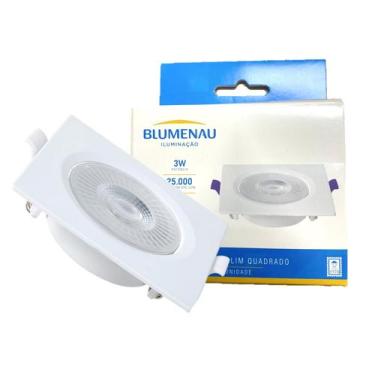 Imagem de Kit 5 Spot Super Led Quadrado Embutir 3w Branco Frio 6500K - Blumenau 