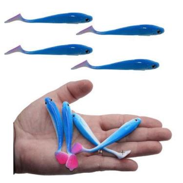 Imagem de Kit 4 Isca Artificial Pesca Soft Silicone Tucunare Traira - Shopdapesc