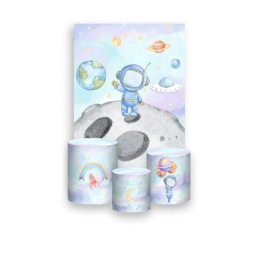 Imagem de Painel De Festa Vertical 1,50 x 2,20 + Trio De Capas Cilindro - Astron