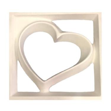 Imagem de Molde Vazado Cobogó Abs 1,5mm Coração 34x34cm - farias