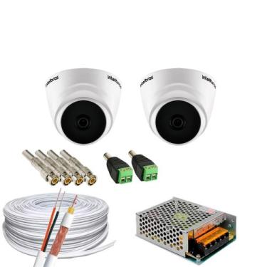 Imagem de Kit 2 Câmeras HD Intelbras Vhl 1120d + 1 Fontes 5amp 12v + Cabo e Cone