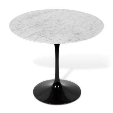 Imagem de Mesa Saarinen Redonda Carrara 90cm - Base Preta - mgsaarinen