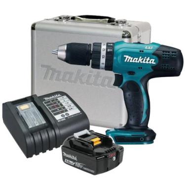 Imagem de Furadeira Parafusadeira de Impacto A Bateria 18v 5ah Makita Dhp453 Biv