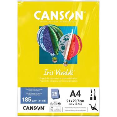 Imagem de Pct Papel Iris Vivaldi 25fls A4 185gr Canson Escolha a Cor, AMARELO