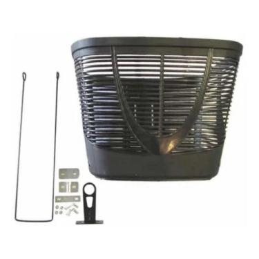 Imagem de Cesta Cestinha Plástico Para Bicicleta 20 A 26 Grande Preta - Isapa, C