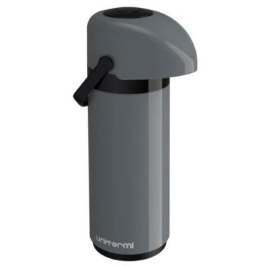 Imagem de Garrafa Termica Café Verona 1l Unitermi Chá Bomba Pressão, Cinza