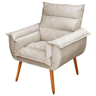 Imagem de Poltrona Decorativa Moderna Sala de Estar e Recepção Monza Pés Palito 