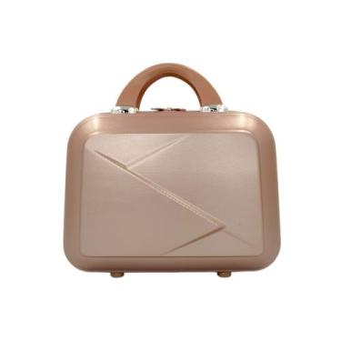Imagem de Frasqueira Maleta Viagem de Mão Nécessaire Abs Reforçada Rosé 3D - Kin