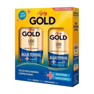 Imagem de Kit Niely Gold Liso Pleno Shampoo 275 Ml + Cond 175 Ml